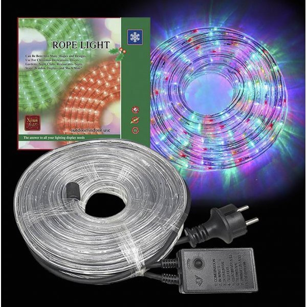 Πολύχρωμος Φωτοσωλήνας LED με Διάφανο Καλώδιο και 8 Προγράμματα (20m)